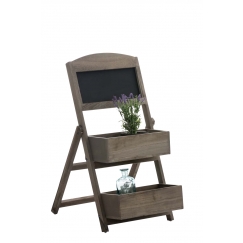 Poschodový regál s tabuľou Robin, 77,5 cm, tmavohnedá