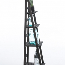 Poschoďový regál Talma, 153 cm, tmavě hnědá - 2