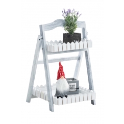 Poschodový regál Treppe, 62 cm, antik sivá