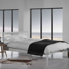 Postel dřevěná Valja 160x200 cm, šedá - 3