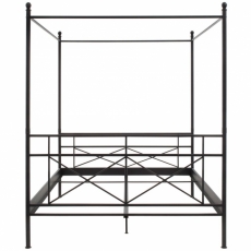 Posteľ s nebesami Saro, 160 cm, čierna - 3