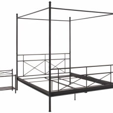 Postel s nebesy Saro, 160 cm, černá - 4