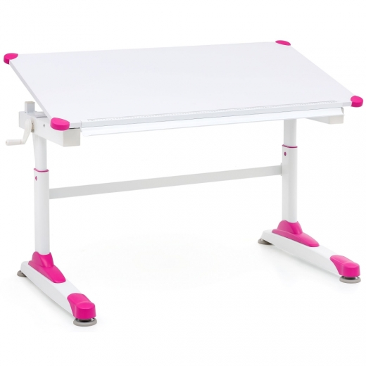 Pracovní stůl Alia, 119 cm, bílá / růžová - 1