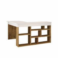 Pracovní stůl Callum, 129 cm, bílá / borovice - 1