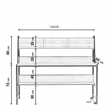 Pracovní stůl Ceren, 140 cm, ořech - 5