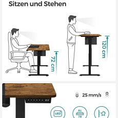 Pracovní stůl elektrický Gorgon, 120 cm, hnědá - 3