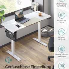 Pracovní stůl elektrický Grizzly, 140 cm, bílá - 3