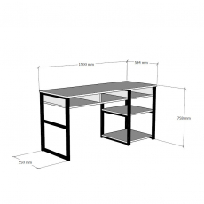 Pracovní stůl Emro, 150 cm, ořech - 4