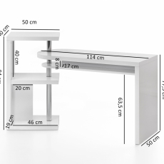 Pracovní stůl Erne, 145 cm, bílá  - 3