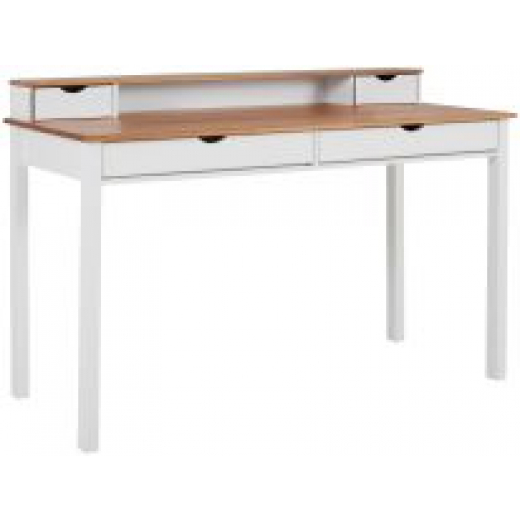 Pracovní stůl Galt, 140 cm, bílá / přírodní - 1