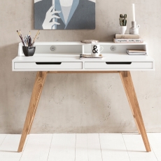 Pracovní stůl Helen, 110 cm, bílá / dub - 4