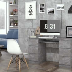 Pracovní stůl Kuba, 130 cm, tmavý beton - 2