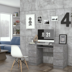 Pracovní stůl Kuba, 130 cm, tmavý beton - 3