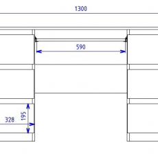 Pracovní stůl Kuba, 130 cm, tmavý beton - 4