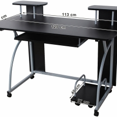 Pracovní stůl Lenny, 120 cm, černá - 5