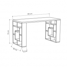 Pracovní stůl Maze, 140 cm, bílá / dub - 3