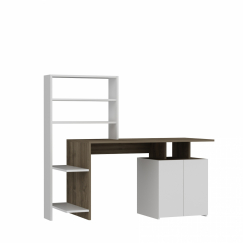 Pracovní stůl Melis, 146 cm, ořech / bílá