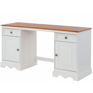 Pracovní stůl Meliss, 160 cm, bílá / borovice