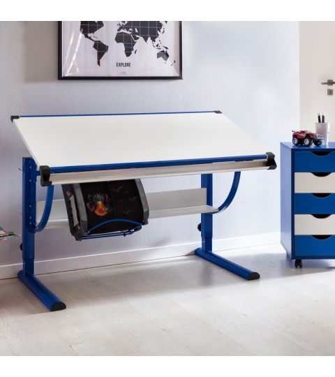 Pracovní stůl Moa, 118 cm, modrá