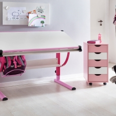 Pracovní stůl Moa, 118 cm, růžová - 3