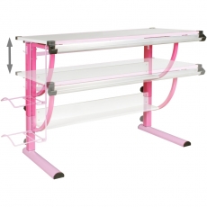 Pracovní stůl Moa, 118 cm, růžová - 5