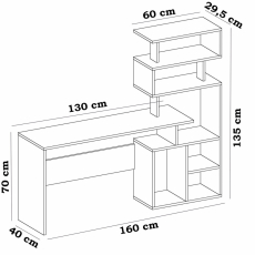 Pracovní stůl Next, 130 cm, bílá - 3