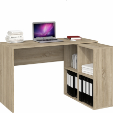 Pracovní stůl s knihovnou Plus, 120 cm, dub sonoma - 1