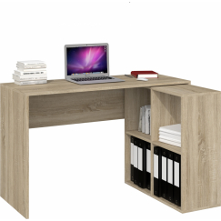 Pracovní stůl s knihovnou Plus, 120 cm, dub sonoma