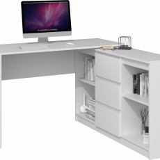 Pracovní stůl s knihovnou Plus II, 120 cm, bílá - 1