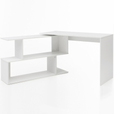Pracovní stůl s regálem Arij, 119 cm, bílá - 1