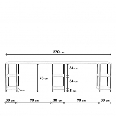 Pracovní stůl Sade, 270 cm, dub - 6