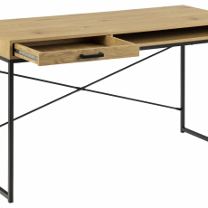 Pracovní stůl Seaford, 140 cm, dub / černá - 4