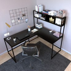 Pracovní stůl Tasarim, 154 cm, černá - 4