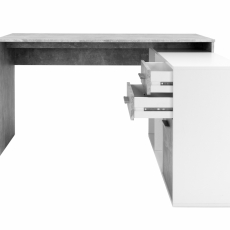 Pracovní stůl Theo, 136 cm, bílá / šedá - 2