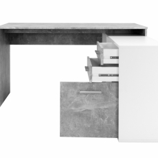 Pracovní stůl Theo, 136 cm, bílá / šedá - 3