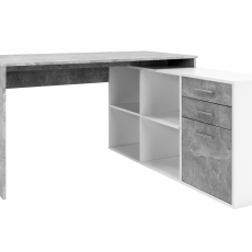 Pracovní stůl Theo, 136 cm, bílá / šedá - 1