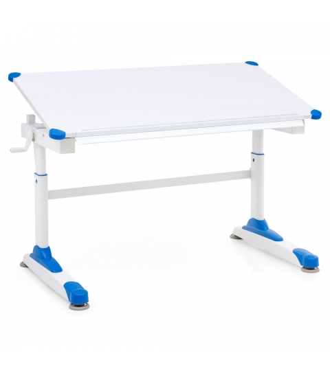 Pracovný stôl Alia, 119 cm, biela/modrá