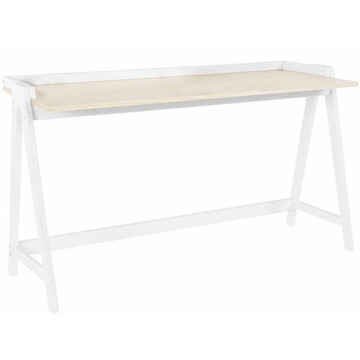 Pracovný stôl Alvin, 120 cm, prírodná / biela - 1