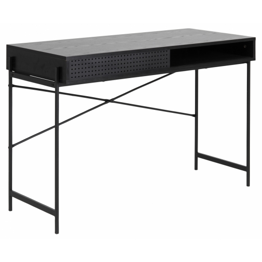Pracovný stôl Angus, 110 cm, MDF, čierna - 1