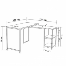 Pracovný stôl Bera, 125 cm, borovica - 6