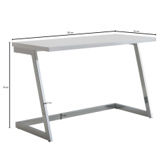 Pracovný stôl Burries, 120 cm, biela / chróm - 4