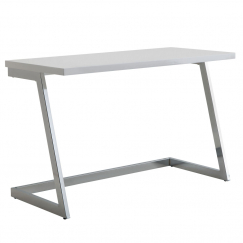 Pracovný stôl Burries, 120 cm, biela / chróm