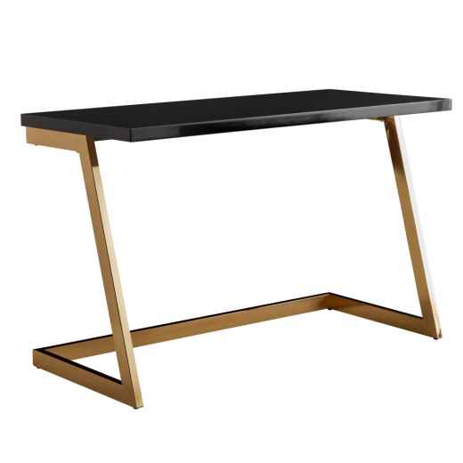 Pracovný stôl Burries, 120 cm, čierna / zlatá - 1