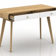 Pracovný stôl Calin, 120 cm, biela/dub - 3