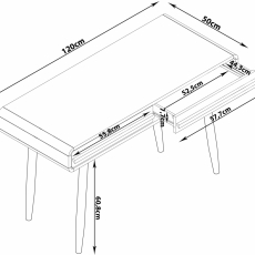 Pracovný stôl Chantal, 120 cm, šedá / čierna - 5