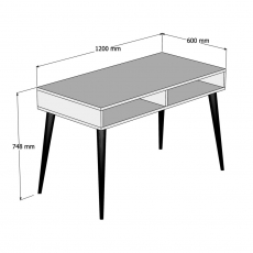 Pracovný stôl Cisto, 120 cm, biela - 4