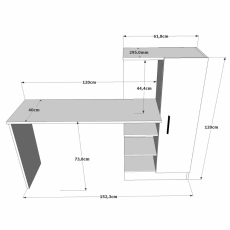 Pracovný stôl City, 152 cm, borovica - 6