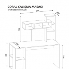 Pracovný stôl Coral, 140 cm, biela - 5