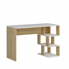 Pracovný stôl Dardanos, 110 cm, biela / dub - 4