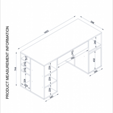 Pracovný stôl Diamond, 145 cm, biela - 8